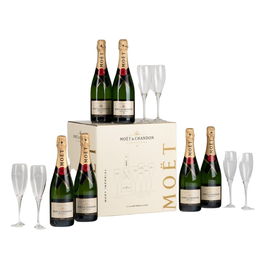 Moet et Chandon Brut Champagnes & Champagne Flutes x 6 HK2,080