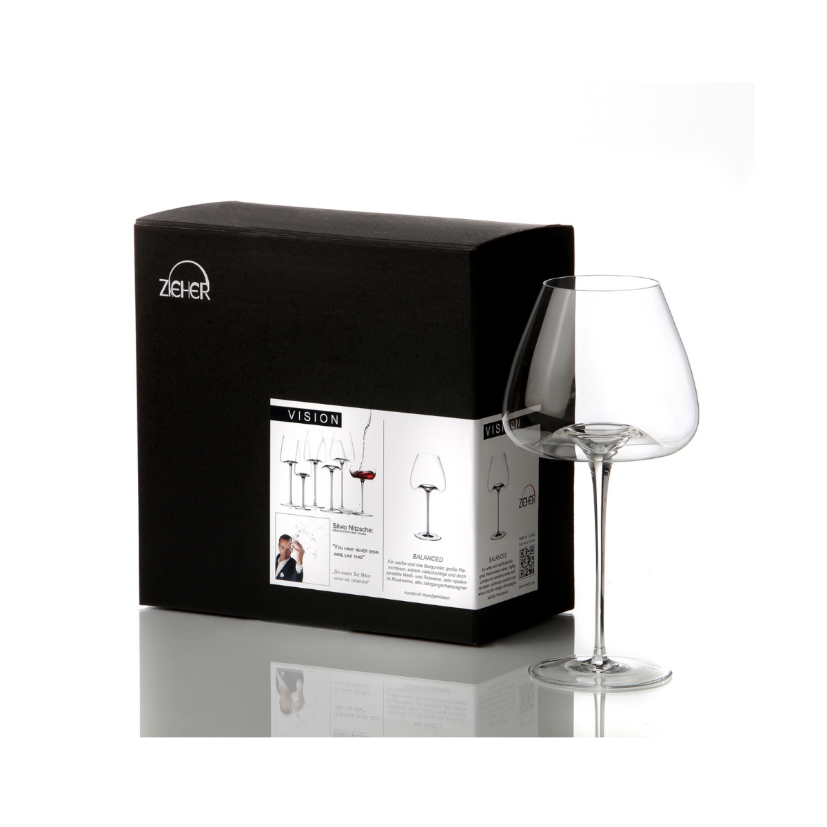 Ziher Vision Balance Wine Glass in Single Pack Lead-free crystal made in Hungary